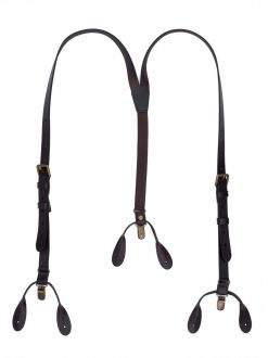 Suspender - leather - dark brown
