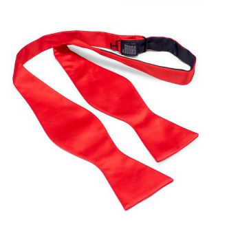 Self-tie bow tie - polyester satin - middle red