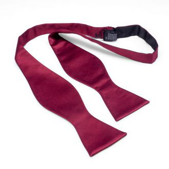 Self-tie bow tie - polyester satin - burgundy