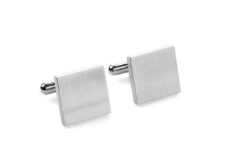 Cufflinks / square brushed / stainless steel
