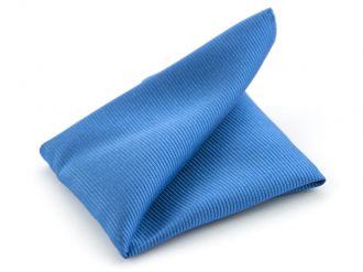 Hanky - silk - bright blue - 25x25cm - NOS