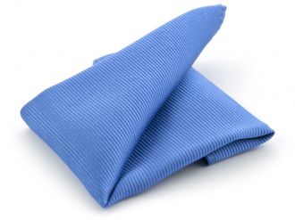 Hanky - silk - middle blue - 25x25cm - NOS