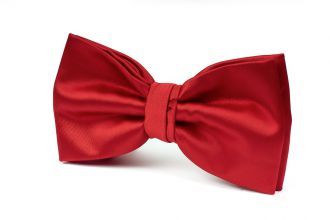 Bow tie - polyester satin - red