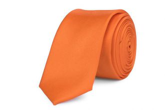 Necktie - polyester satin - orange - 5cm
