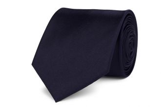 Necktie - polyester satin - dark navy - 7.5cm
