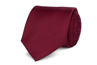 Necktie - polyester satin - burgundy - 7.5cm