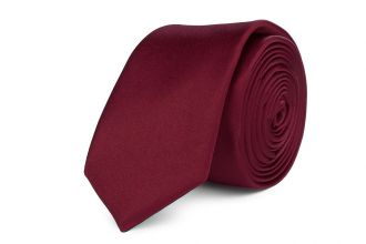 Necktie - polyester satin - burgundy - 5cm