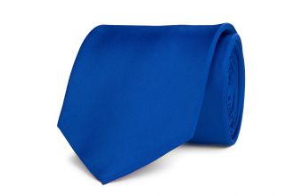 Necktie - polyester satin - royal blue - 7.5cm