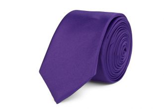 Necktie - polyester satin - purple - 5cm