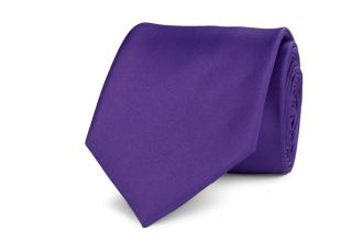 Necktie - polyester satin - purple - 7.5cm