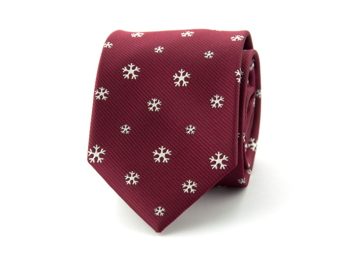 Necktie Snowflake / 7,5-150 cm / bordeaux