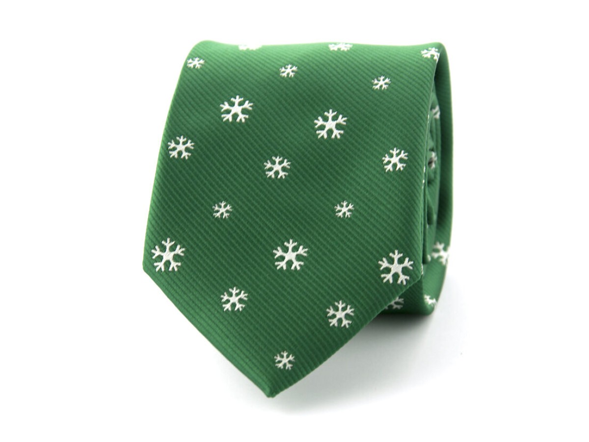 Necktie Snowflake / 7,5-150 cm / green