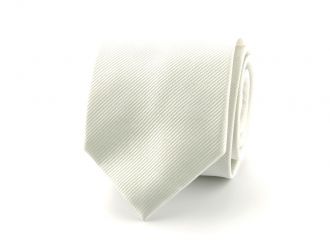 Necktie - silk - white - 7.5cm - NOS