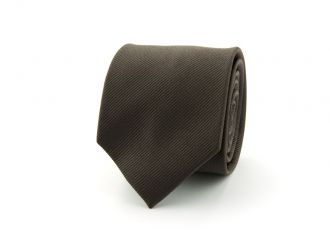 Necktie - silk - dark brown - 7.5cm - NOS