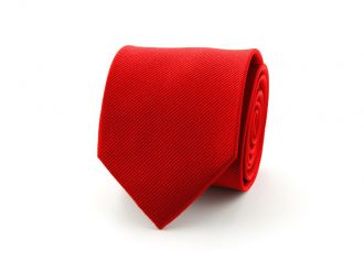 Necktie - silk - bright red - 7.5cm - NOS