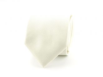 Necktie - silk - ivory - 7.5cm - NOS