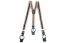 suspender stripes camelnavy y model 35mm dark brown leather silver clips syt001