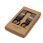 Bretels - pied de poule groenwit - Y model - 35mm - donkerbruine leertjes - oud koperen clips