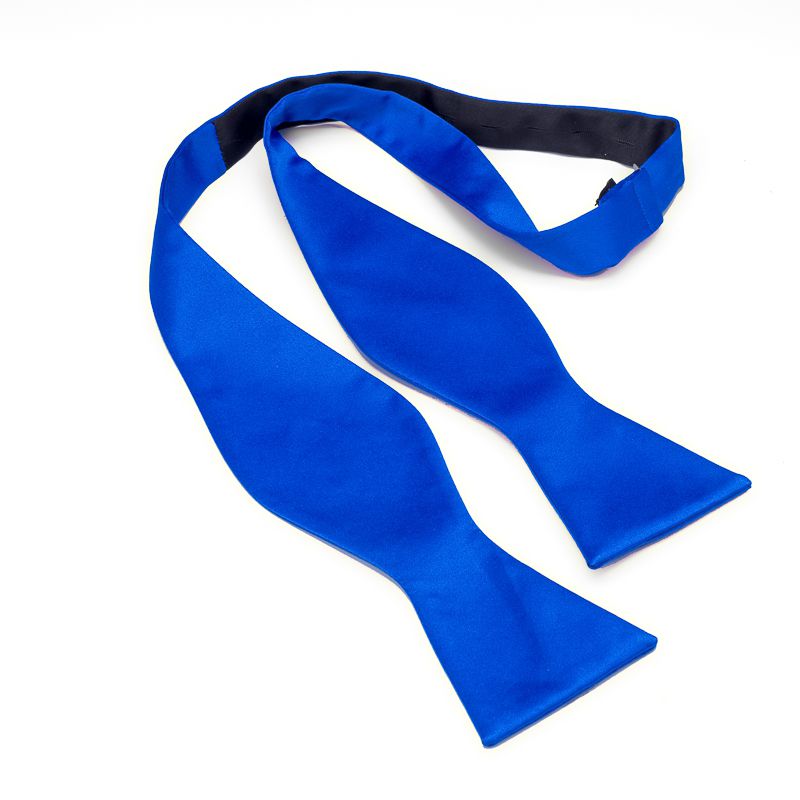 selftie bow tie polyester satin royal blue