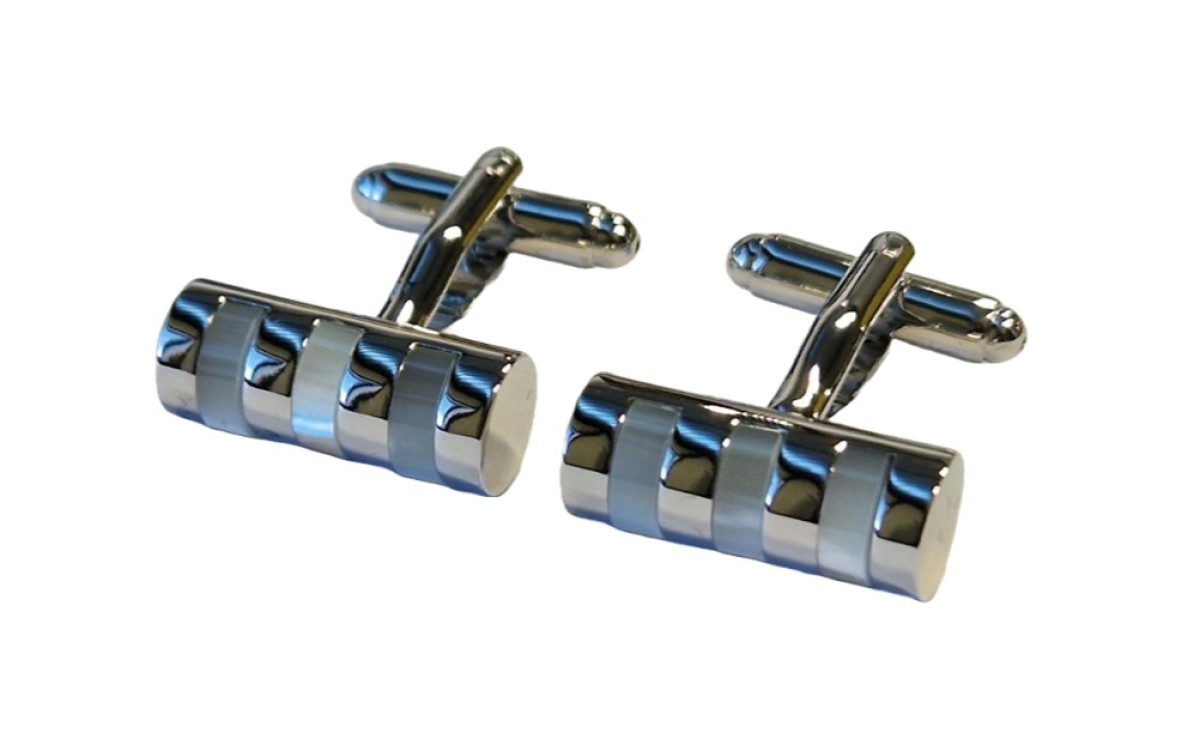 Manchetknopen buis zilver/parekmoer Manchetknopen buis zilver/parekmoer