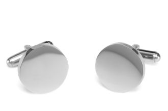 Manchetknopen rond glanzend zilver Manchetknopen rond glanzend zilver