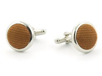 Manchetknopen - zijde - bruin - NOS