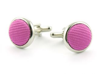 Manchetknopen - zijde - fuchsia - NOS