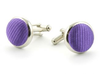 Cufflinks - silk - purple - NOS