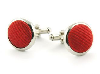 Manchetknopen - zijde - rood - NOS