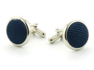 Manchetknopen - zijde - donkerblauw - NOS