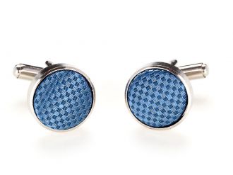 Manchetknopen - zijde - denim - NOS