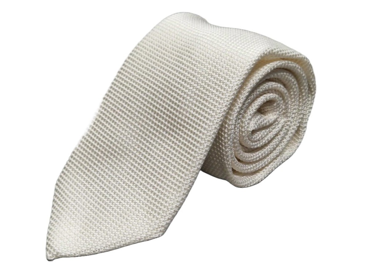 Necktie - Silk Garza Fine - white