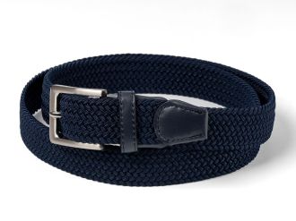 Elastische gevlochten riem - donkerblauw - lengte inkortbaar Elastische gevlochten riem - donkerblauw - lengte inkortbaar