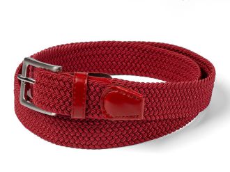 Elastische gevlochten riem - rood - lengte inkortbaar Elastische gevlochten riem - rood - lengte inkortbaar