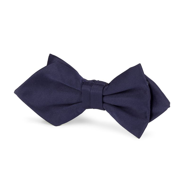 bow tie point polyester satin dark navy