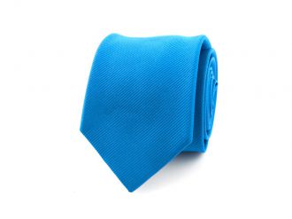 Necktie - silk - bright blue - 7.5cm - NOS